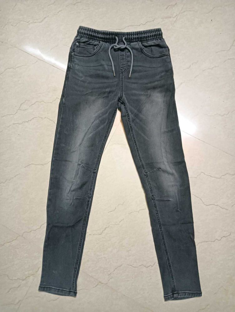 Grey Denim Joggers