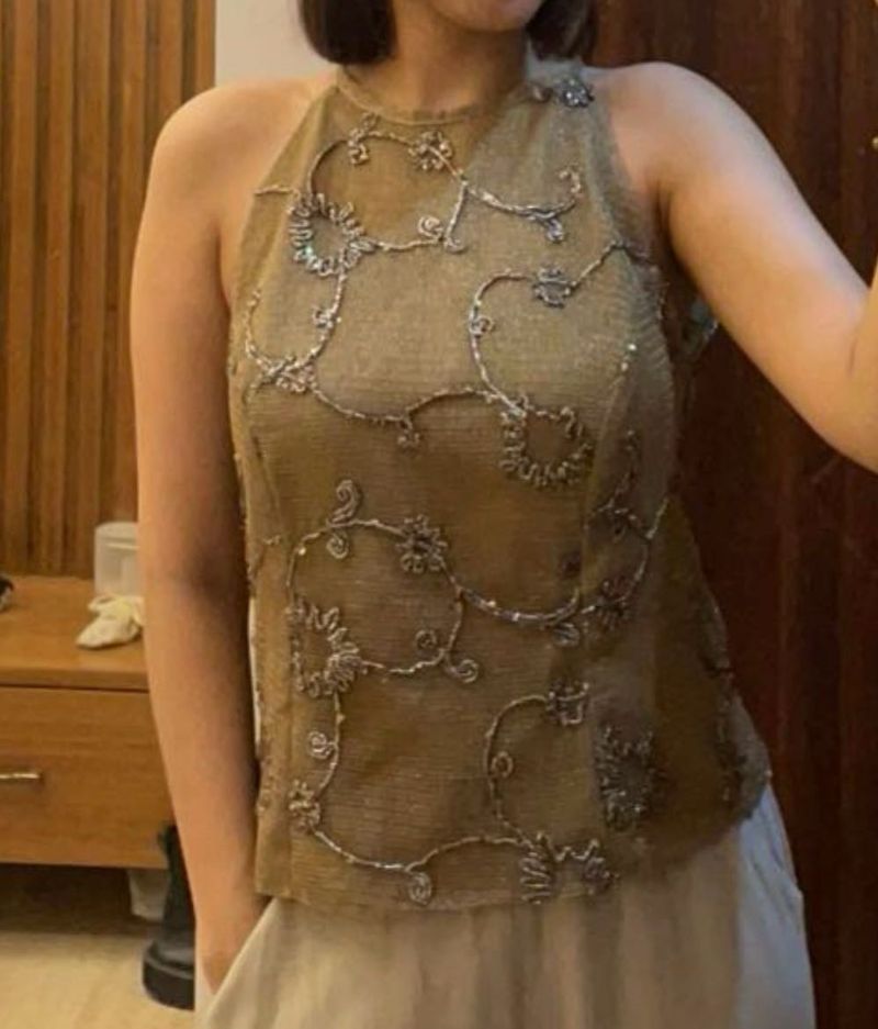 Embellished Sleeveless Top