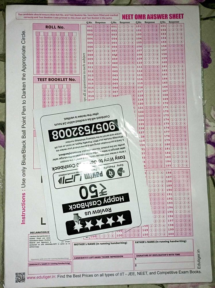 Neet OMR Latest Edition