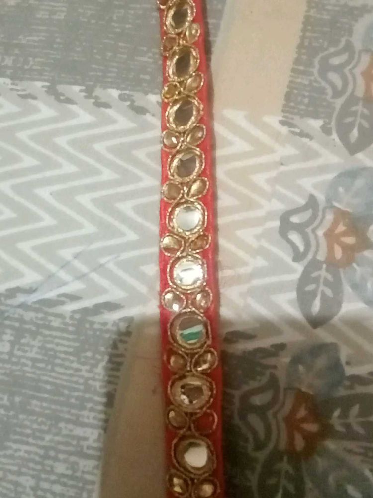 Red &amp; Gold Embellished Trim