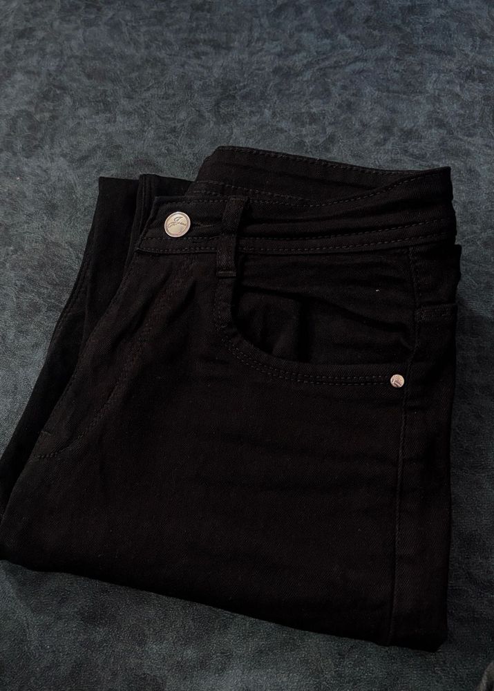 Straight Jet Black Jeans For Women