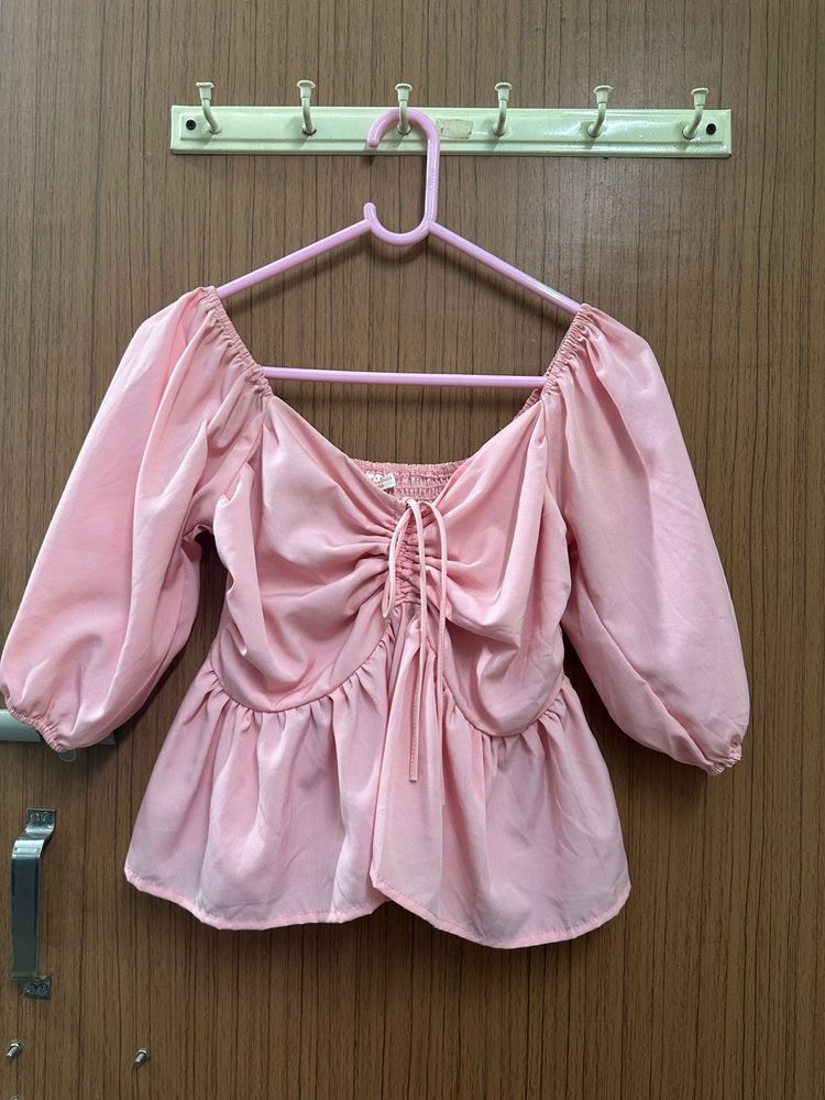 Pink Peplum Top
