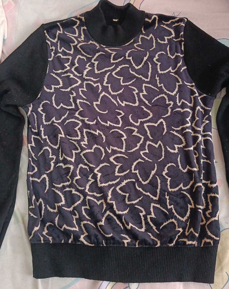 Botanical Print Turtleneck