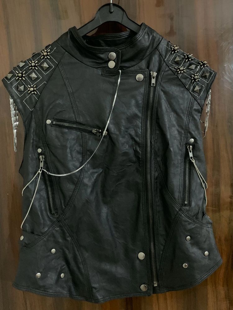 Edgy Studded Leather Vest
