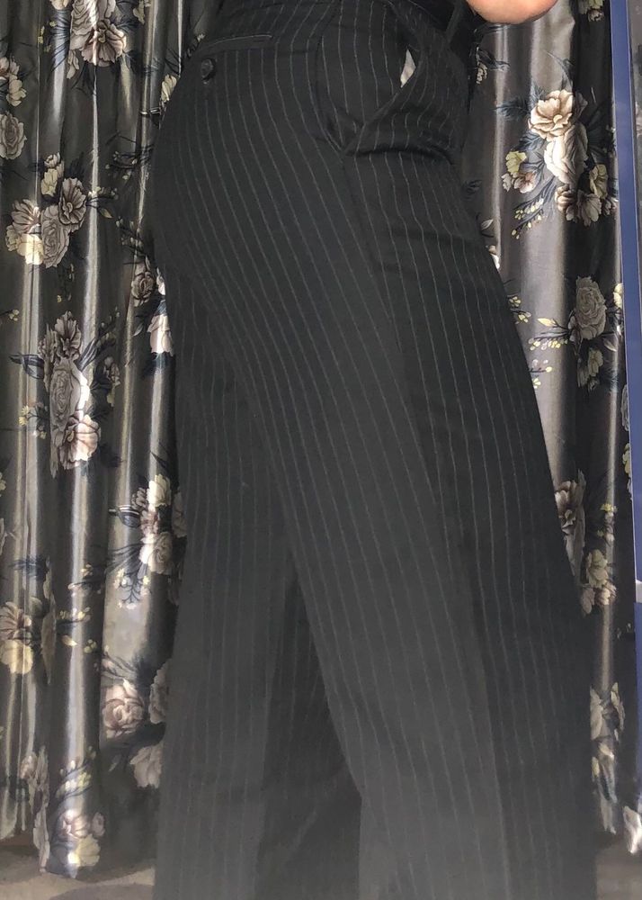 Pinstripe Wide Leg Trousers