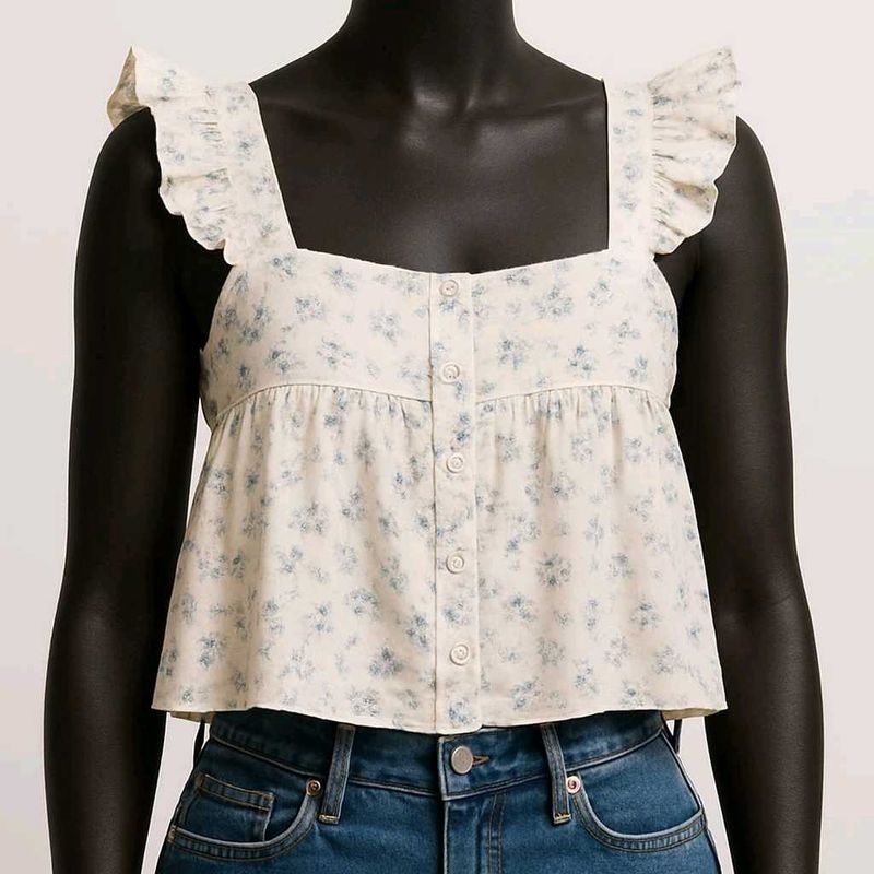 Floral Ruffle Tank Top