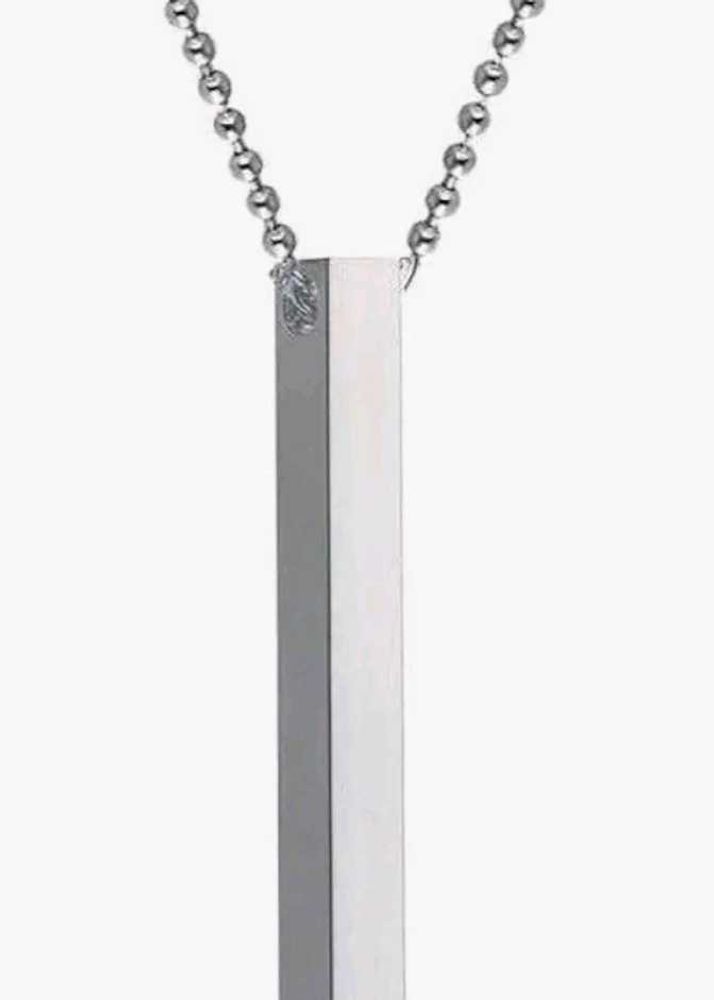 Silver Bar Pendant Necklace