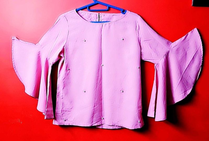 Cute Pastel Pink Embellished Top | Gently Used