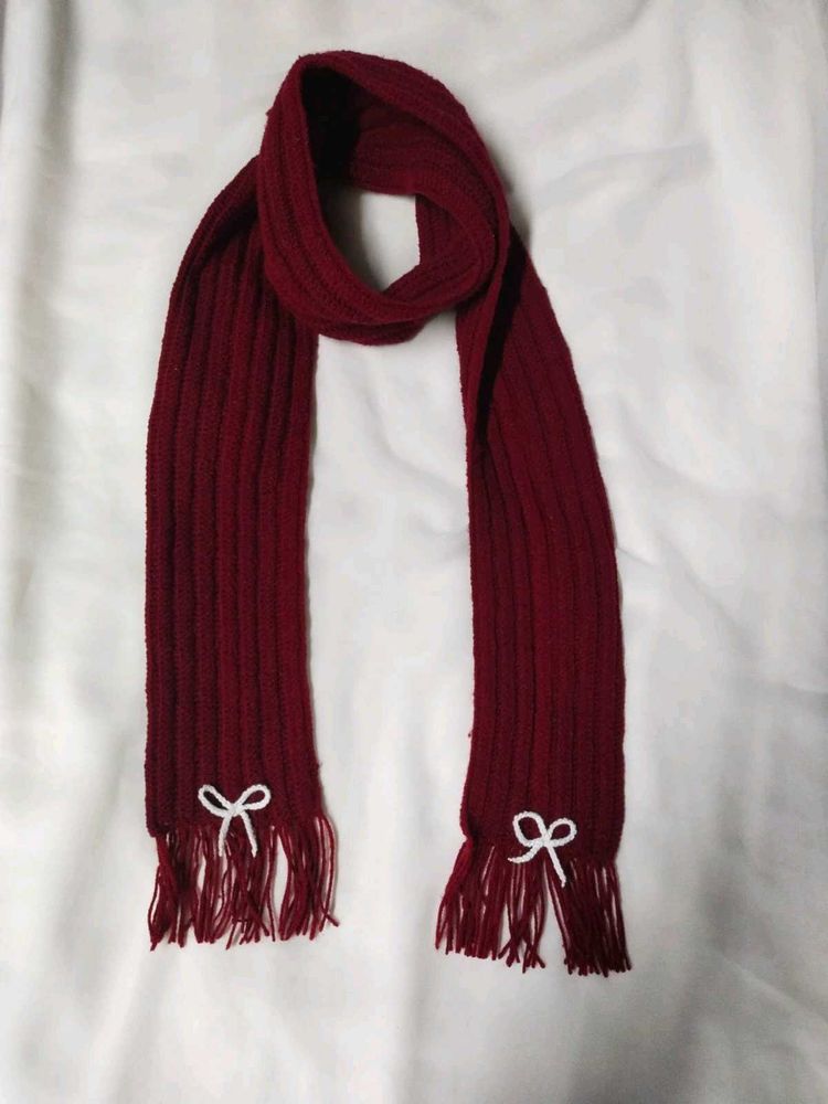 Burgundy Knit Scarf