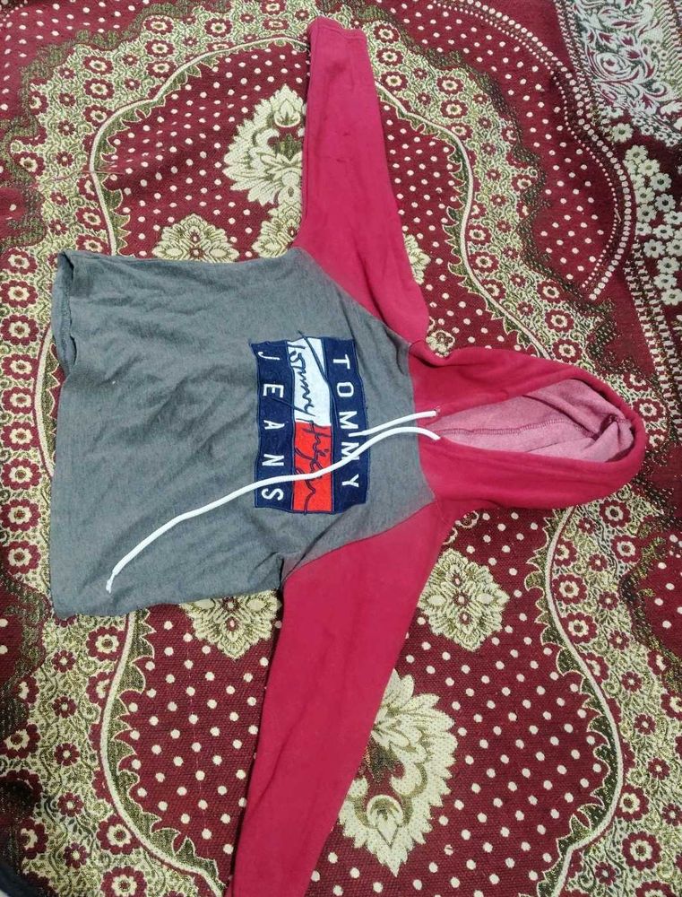 woolen crop hoodie for women