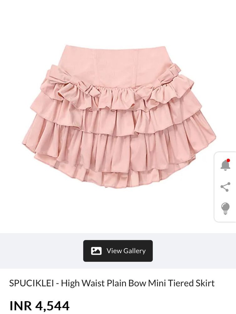 Coquette High Waist Plain Bow Mini Tiered Skirt