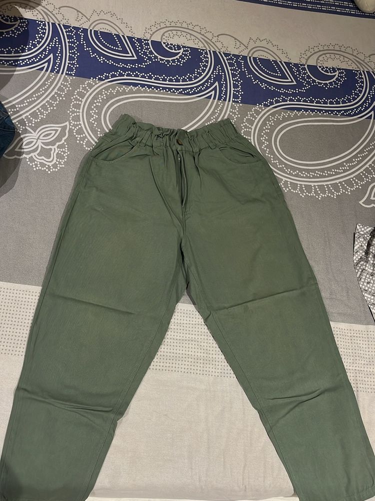 Green Mom Fit Pants