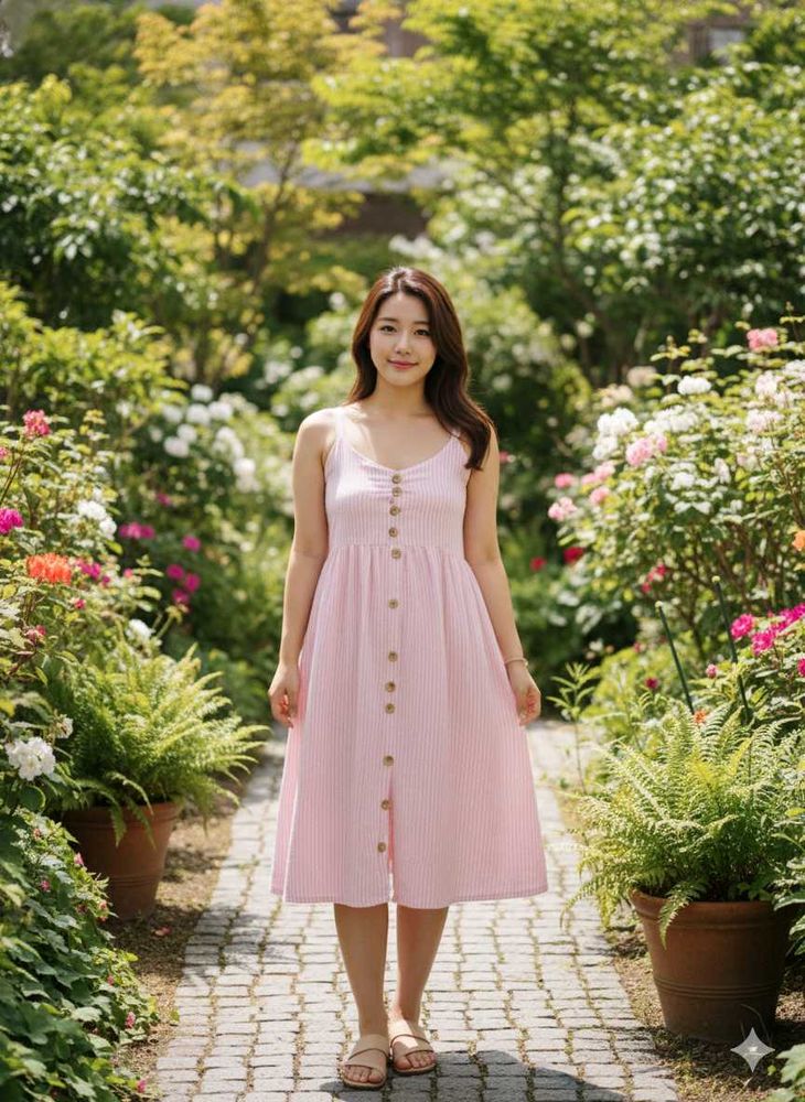 pink striped sundress