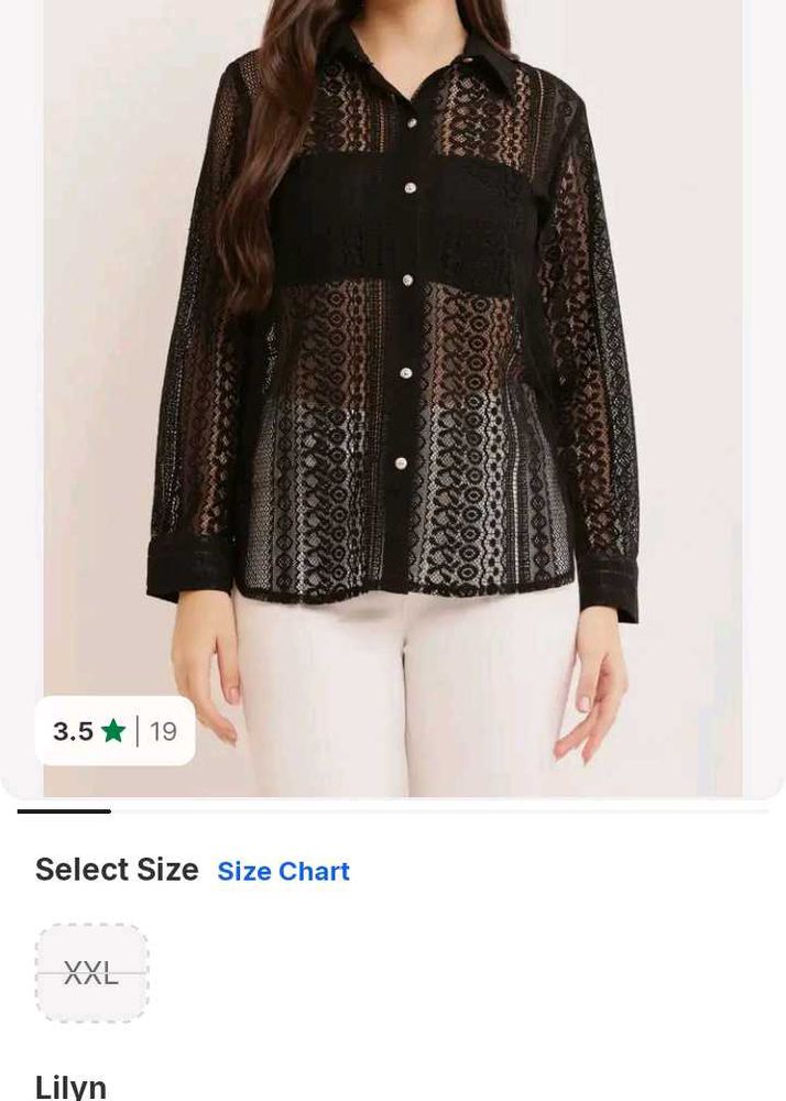 Lilyn Black Lace See-Through Shirt