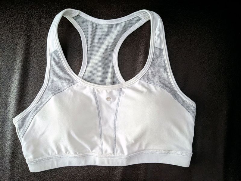 Enamor White Racerback Sports Bra - Size M