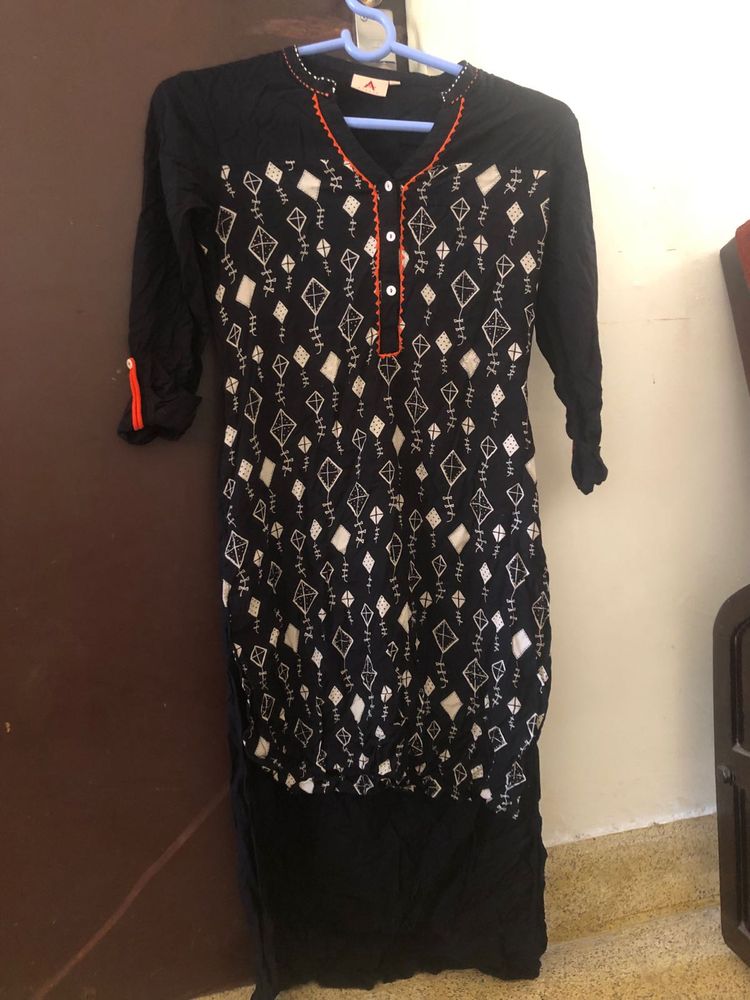 Black HiLo Kurta