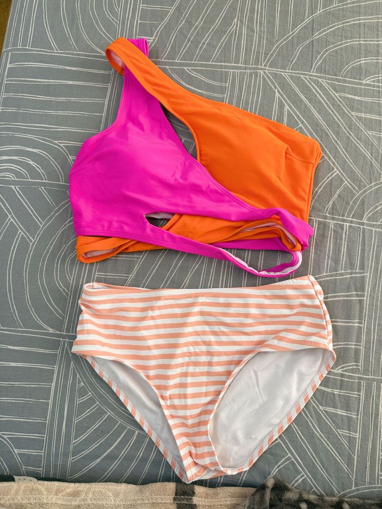 Vibrant Two-Tone Bikini Set