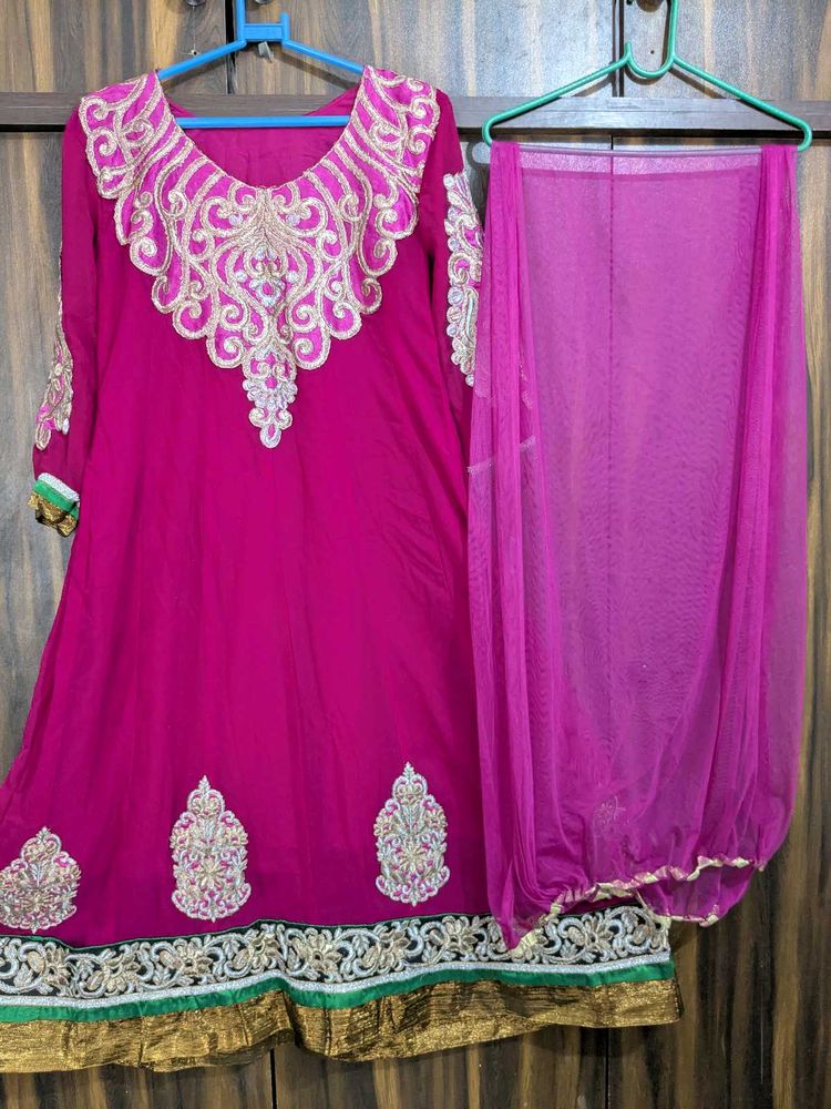 Pink Embellished Salwar Kameez