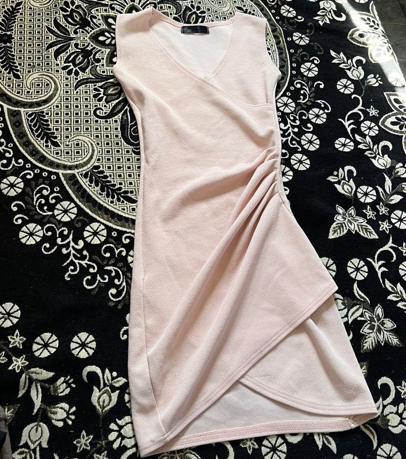 Pink Wrap Mini Dress