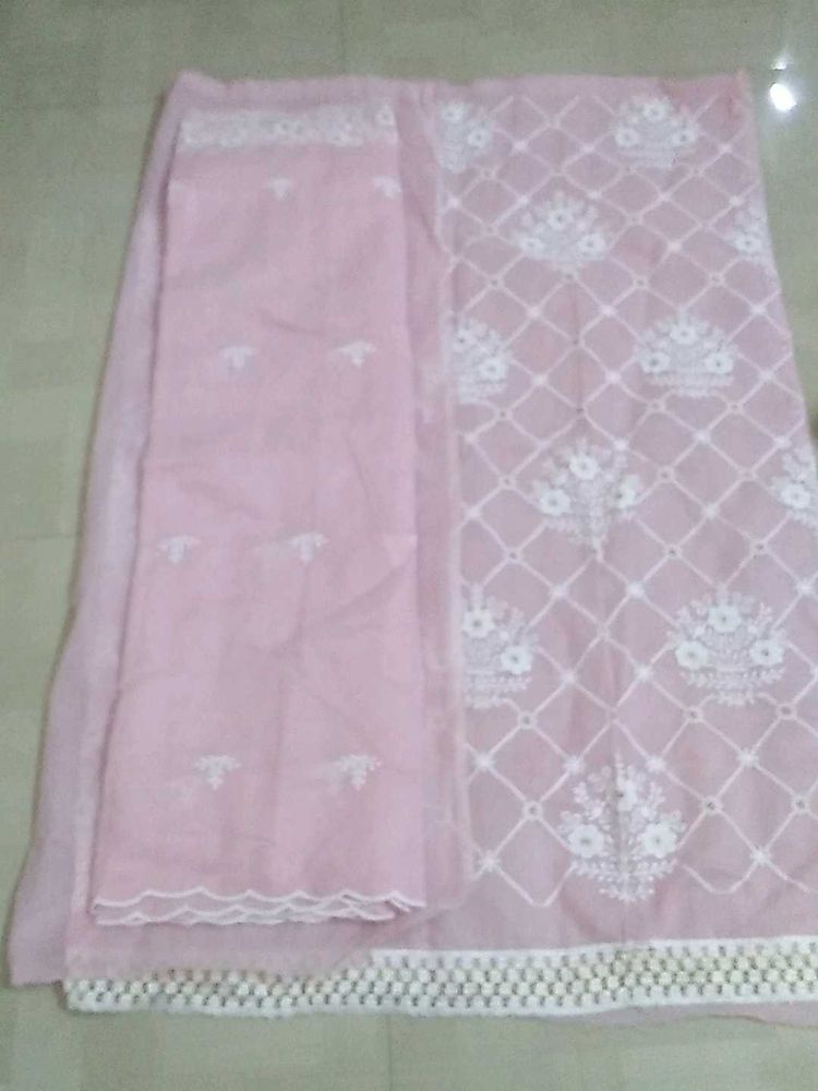 Dress Aterial In Soft Organza Like Material.