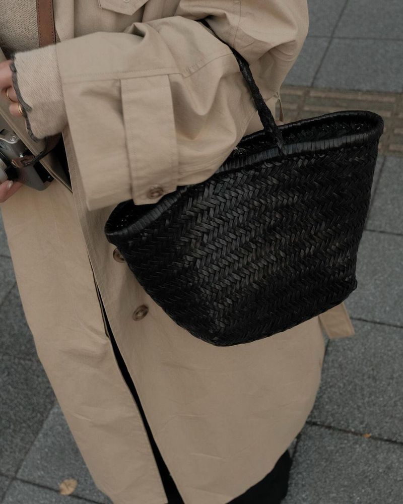 Black Woven Tote Bag