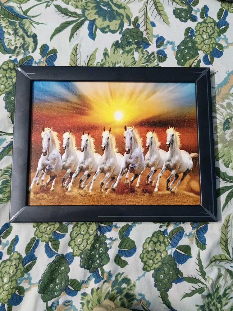 Vastu Runing Seven Horses Painting With