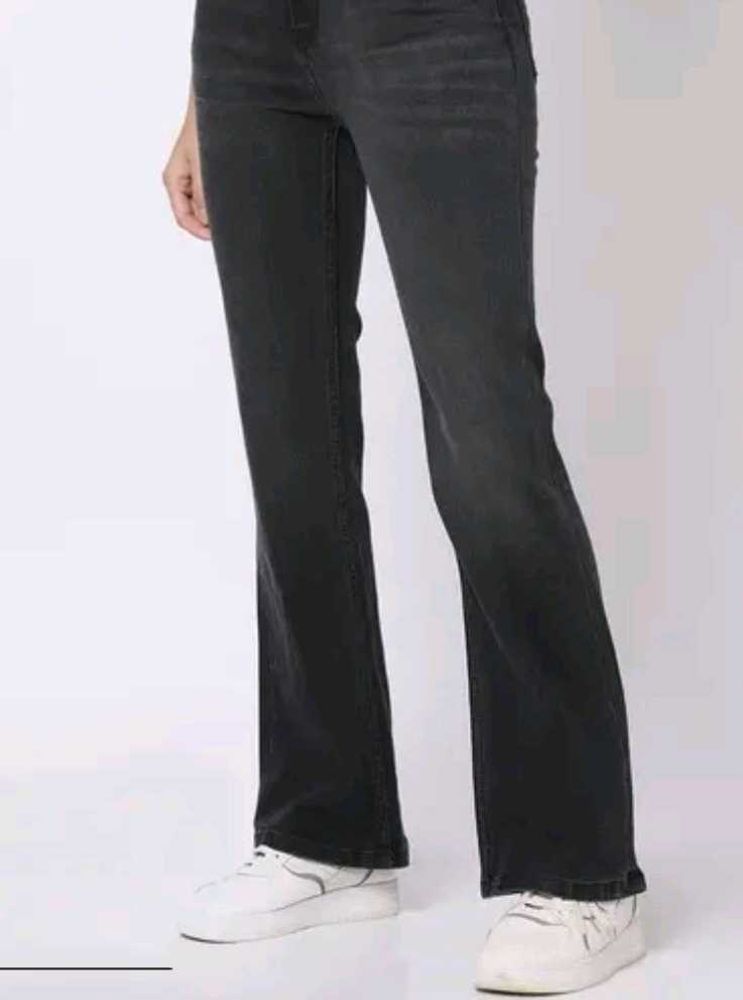 Dark Grey Flared Jeans