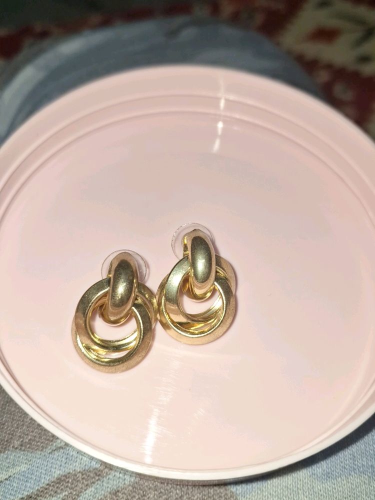 Gold Color Earrings Brand New