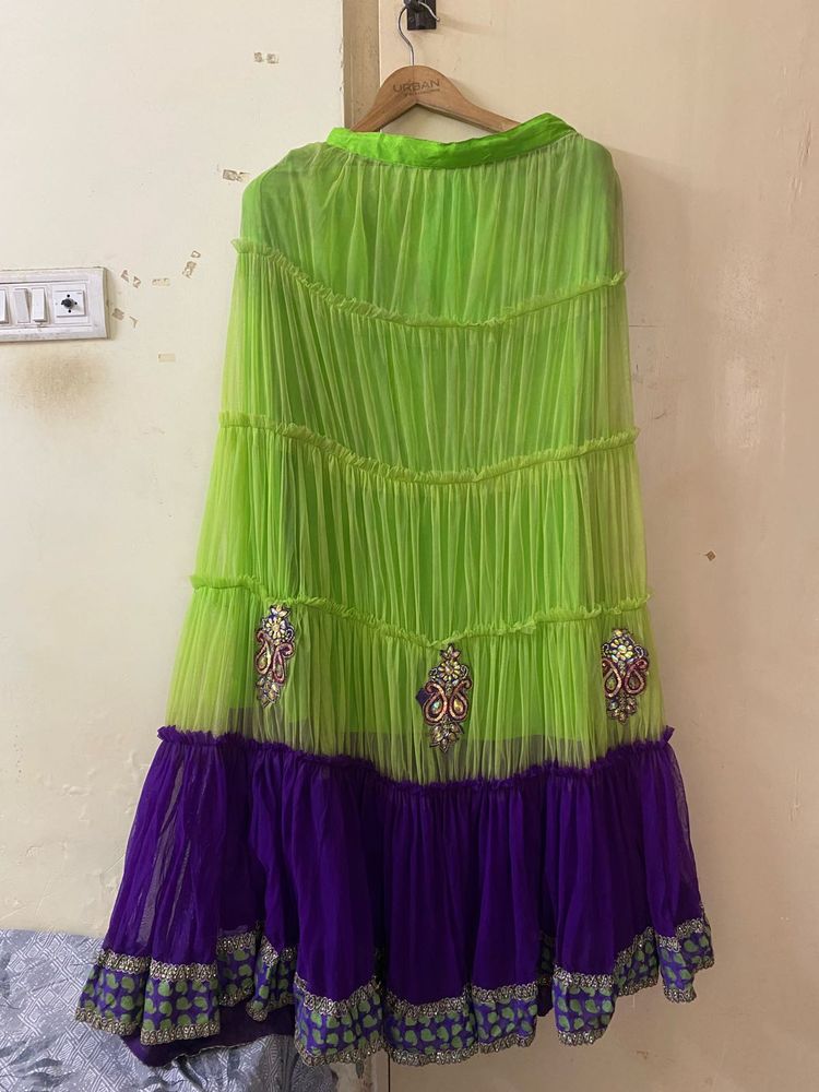 Ethnic Skirt - Green &amp; Purple