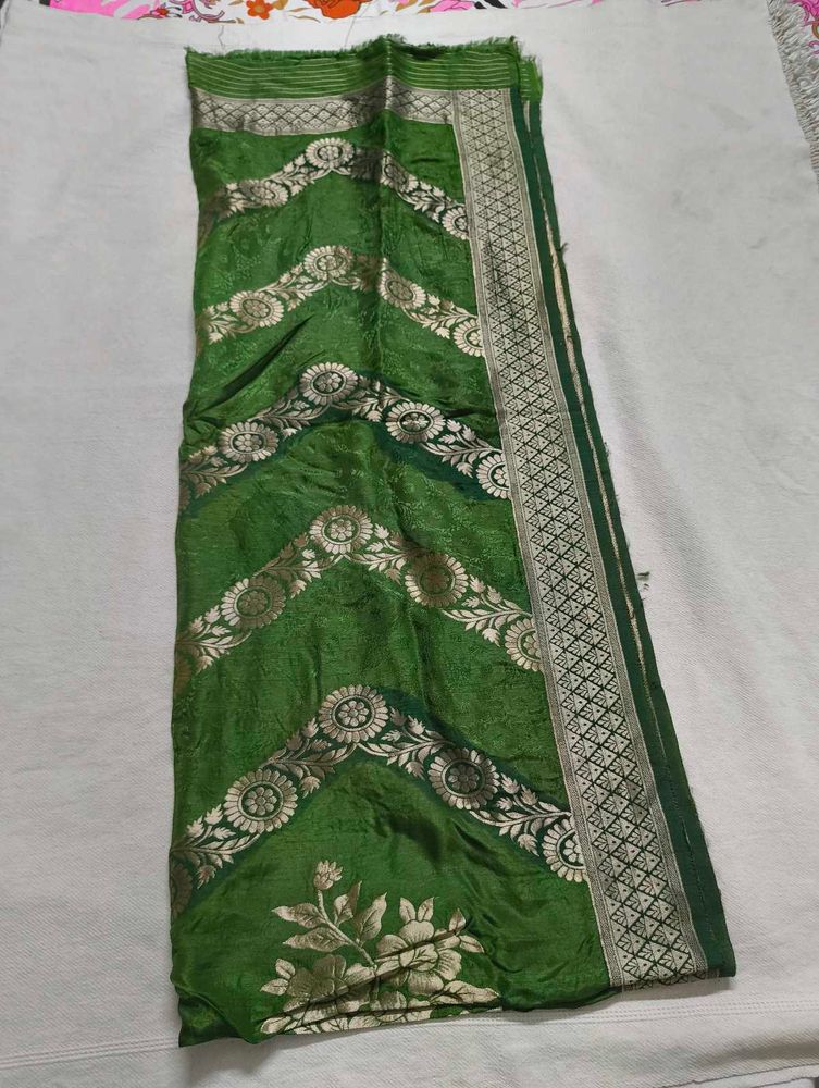 Green Banarasi Silk Fabric