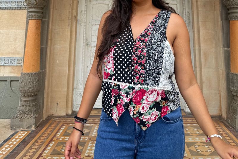 Floral Patchwork Top
