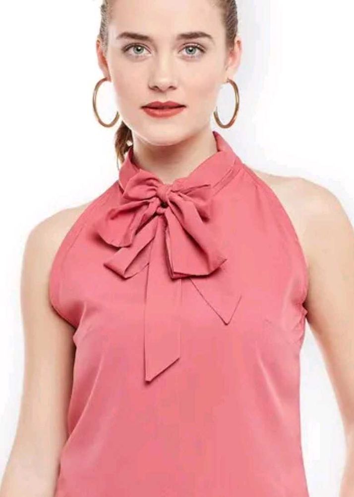 Chic Halter Neck Bow Top