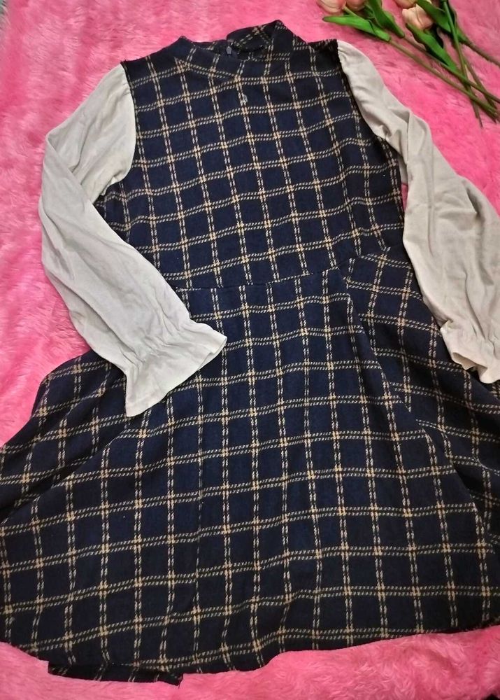 Plaid Long Sleeve Dress