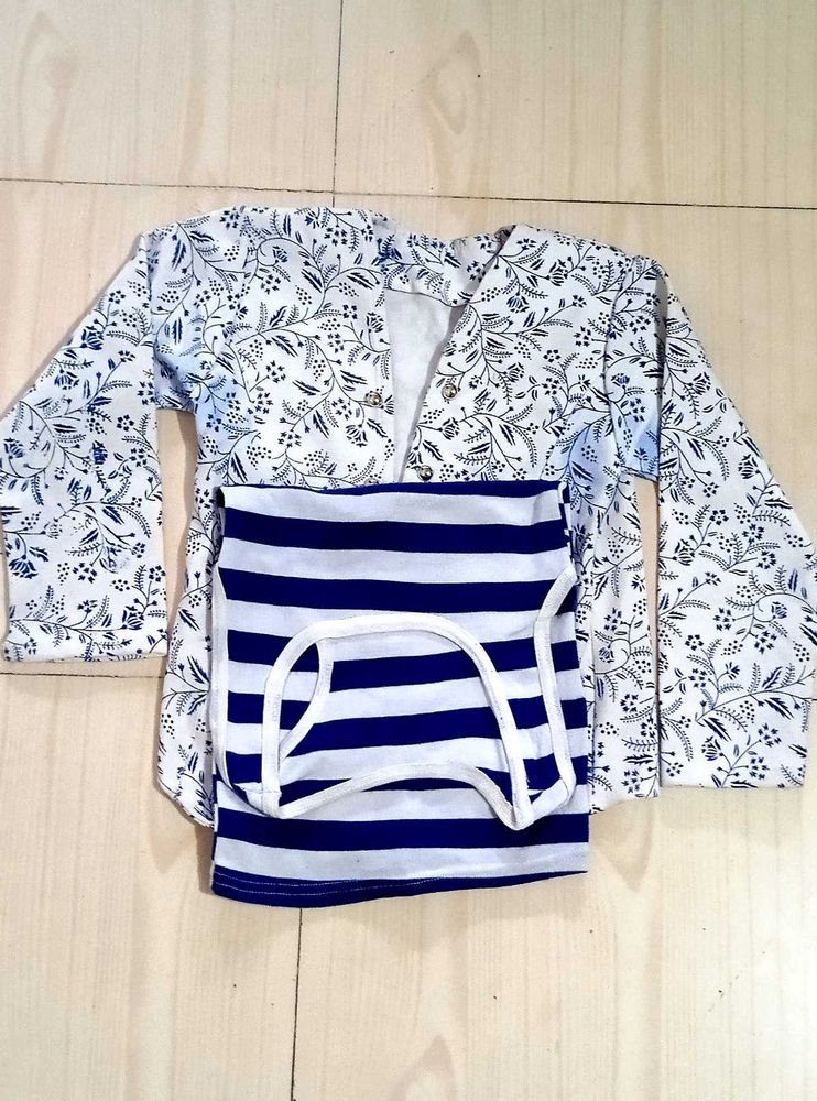 White Jacket With Blue Stripes T-shirt