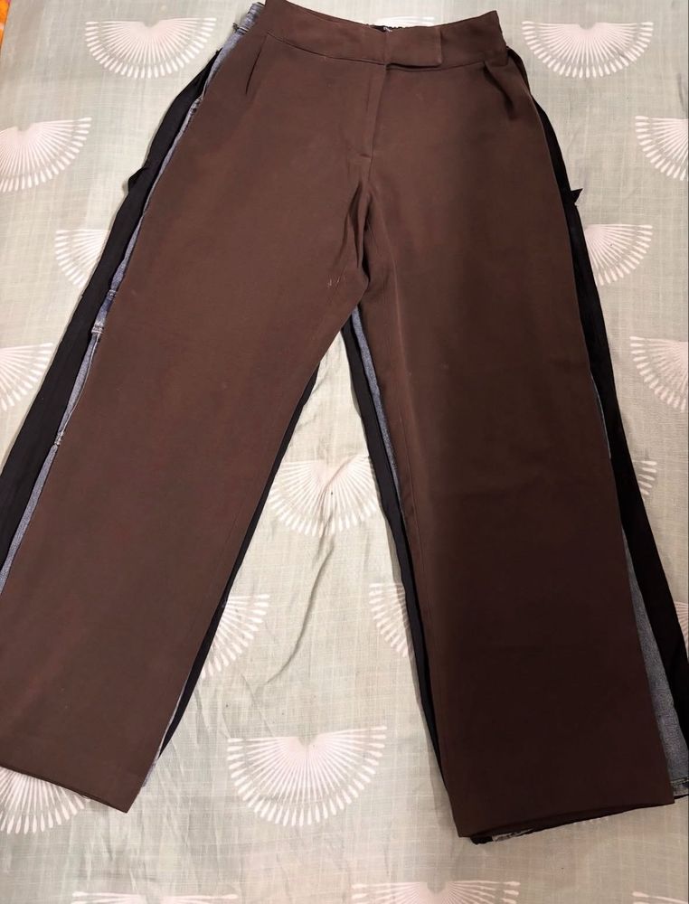 Brown Wide Leg Trousers
