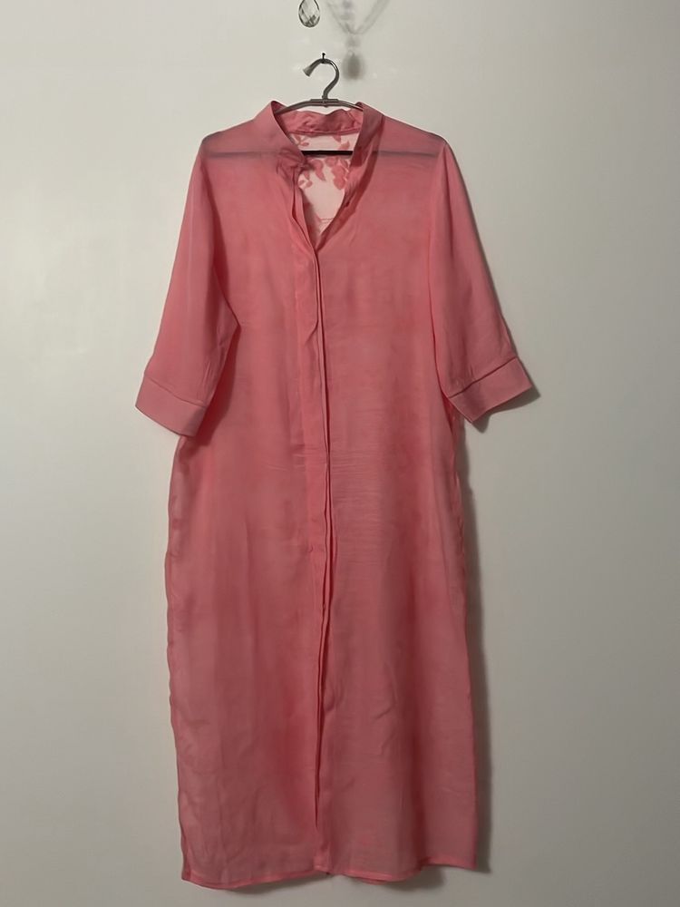 Baby Pink Colour Kurta Shrug