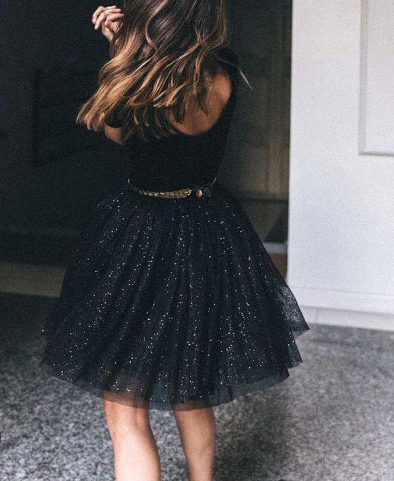 Combo Sparkly Black Skirt Set