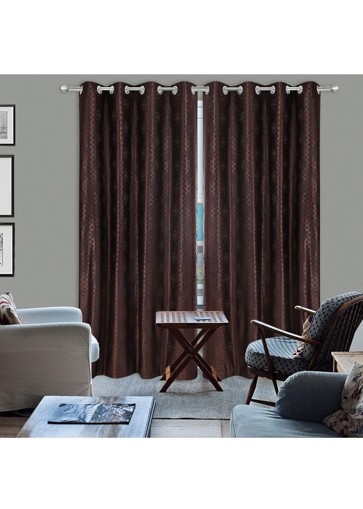 New Set 4 Window Chocolate Brown Curtains