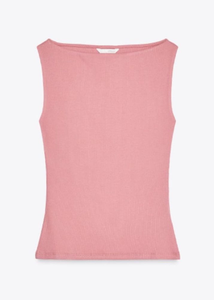 Pink Ribbed Tank Top