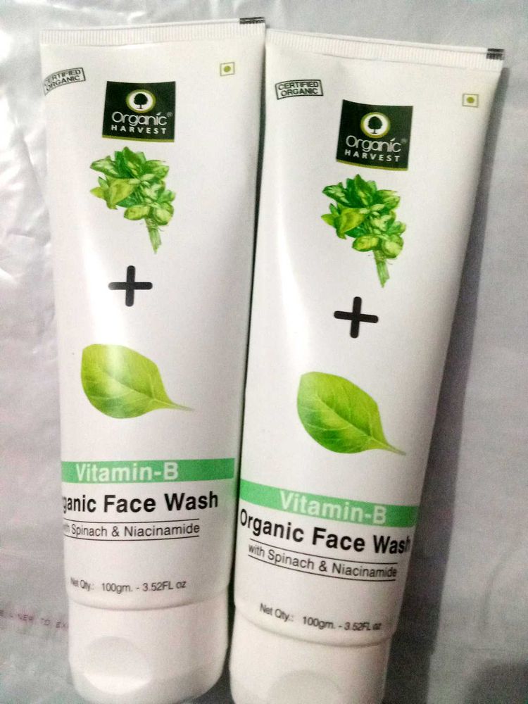 (2)Organic Harvest Face Wash new + 1 Deodrent Free