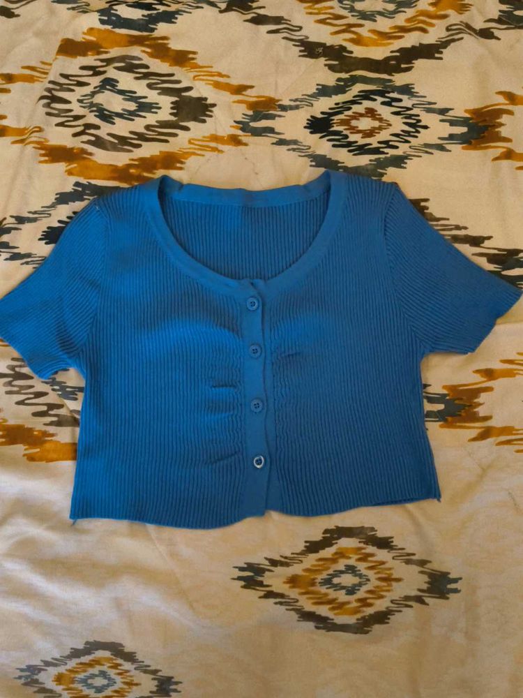Cute Blue Cropped Top