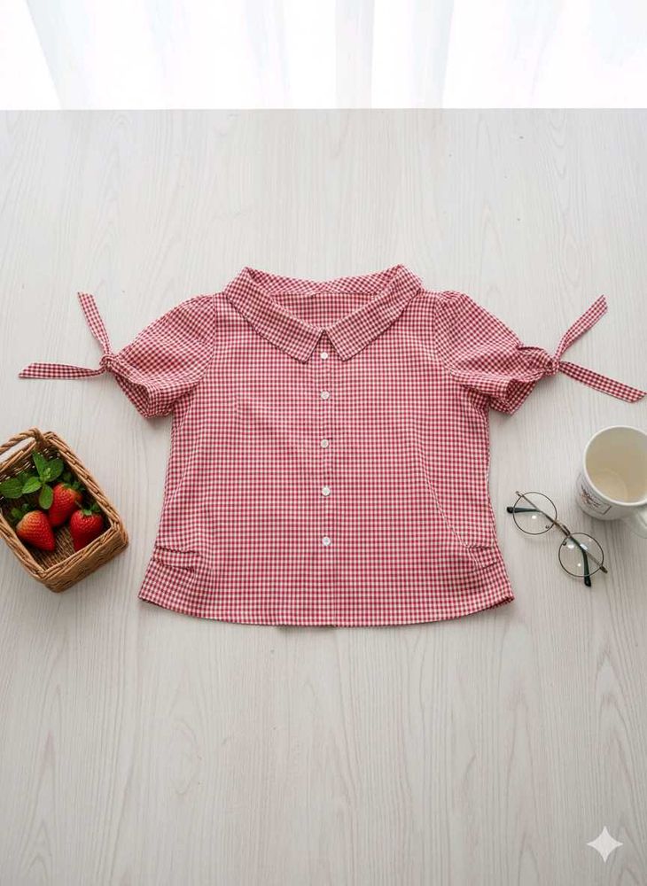 Red &amp; White Checkered Top