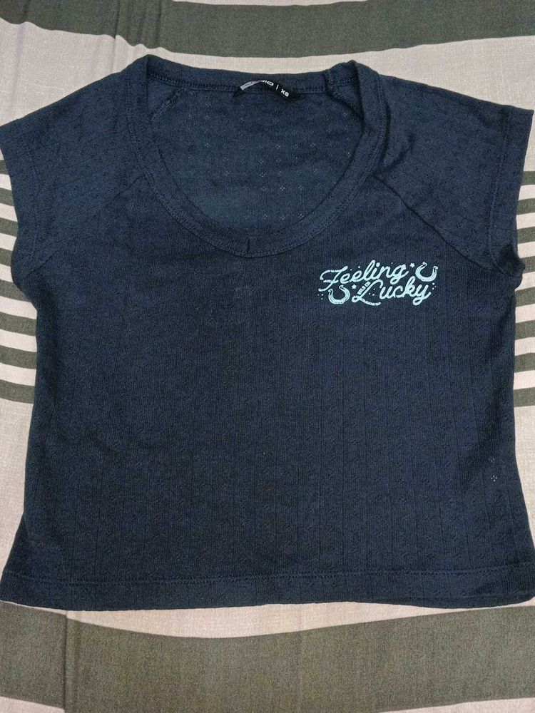 Navy 'Feeling Lucky' T-Shirt