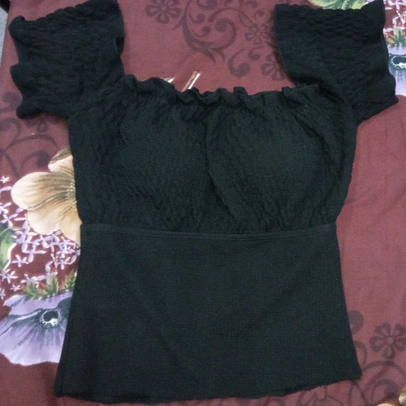 Black Off-Shoulder Top