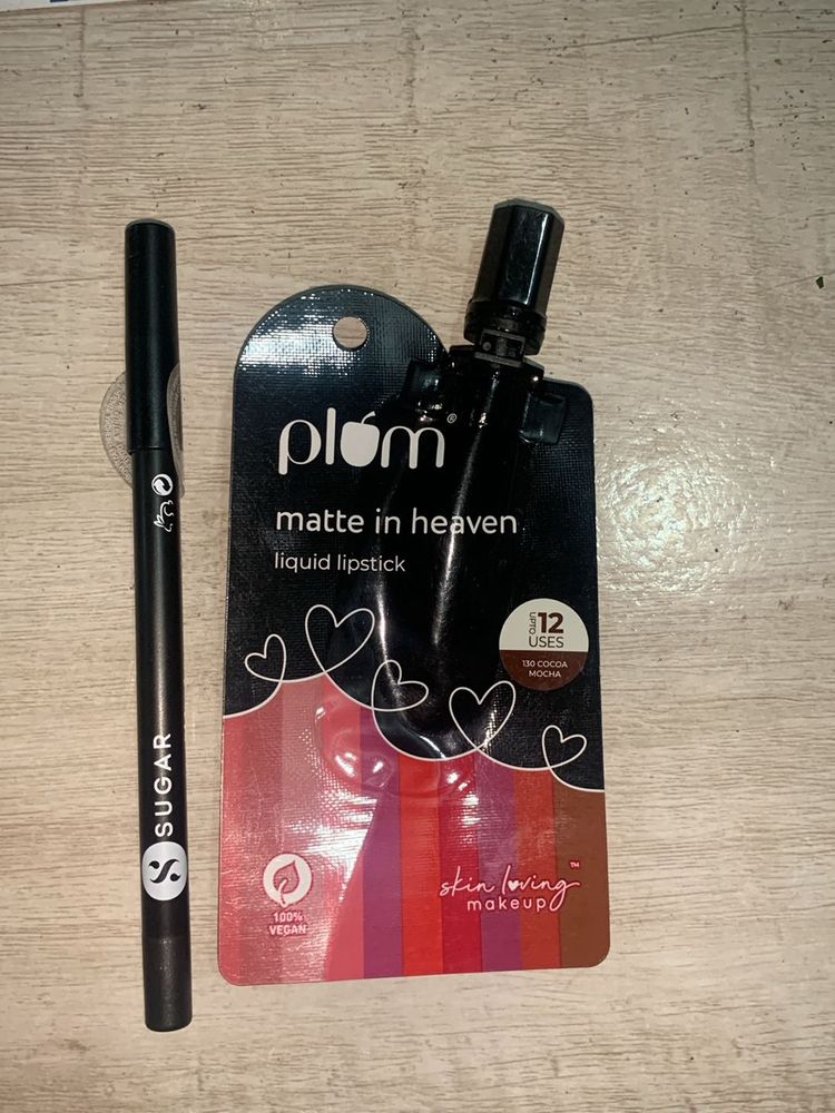 Plum Matte Lipstick &amp; Sugar Eyeliner