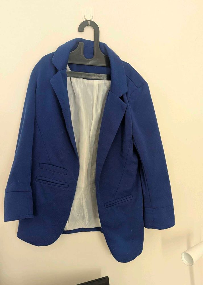 Bright blue Fitted Formal Blazer For Women
