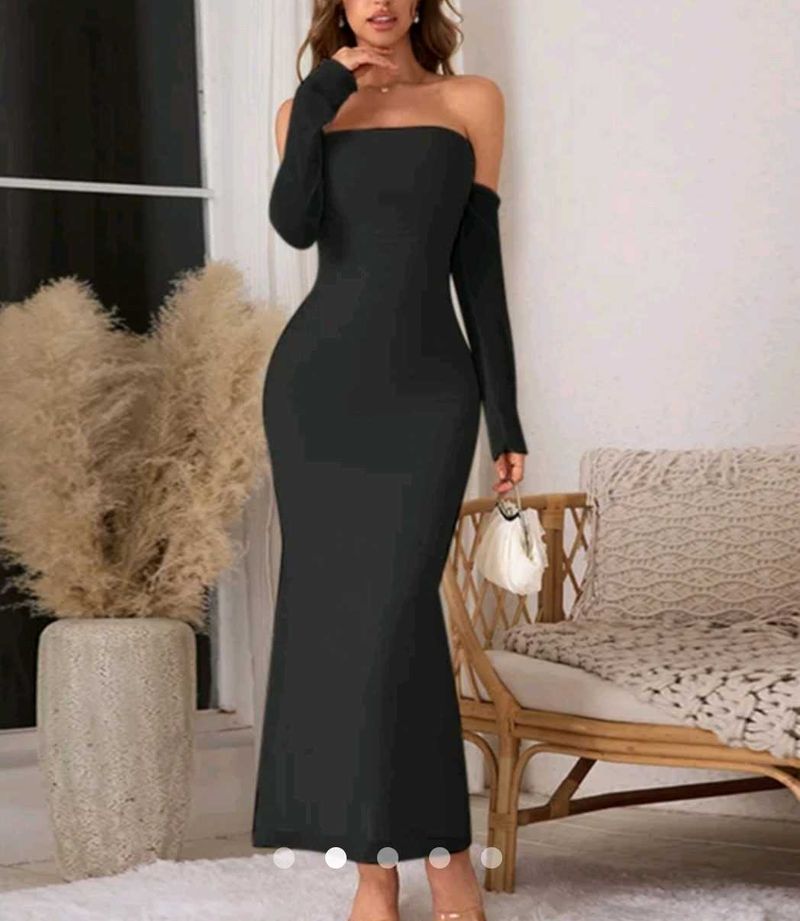 Elegant Black Off-Shoulder Dress