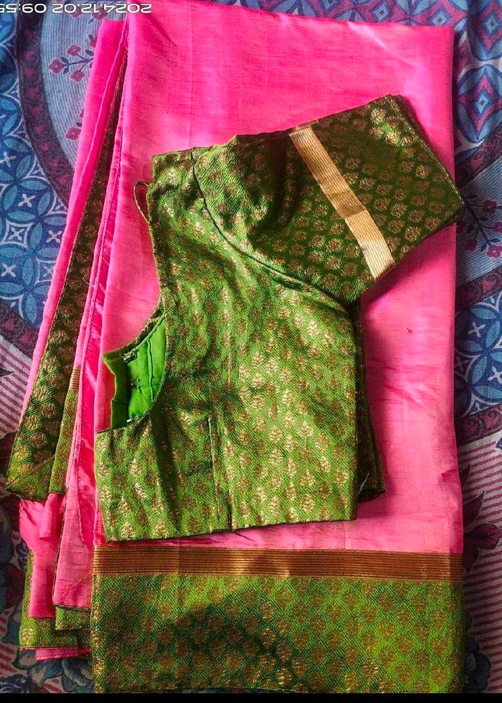Beautiful Sana Silk Saree With Stitched Blouse