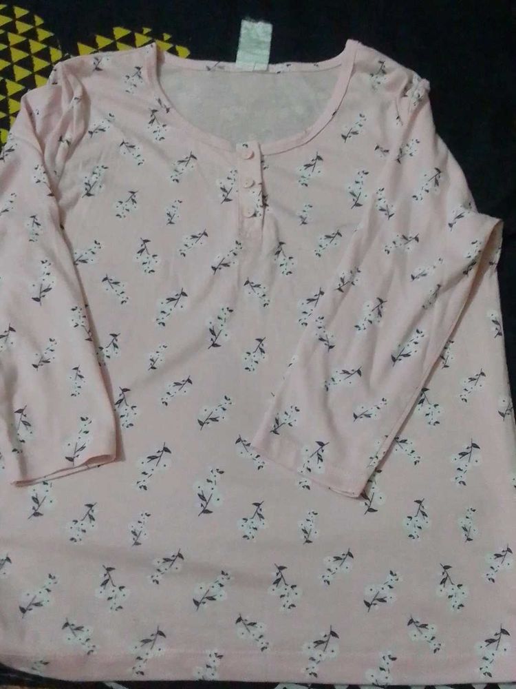 Pink Floral Long Sleeve Top