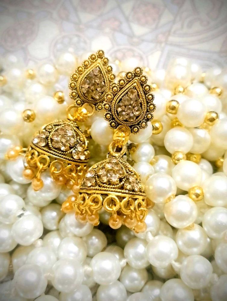 Gold Jhumka Earrings